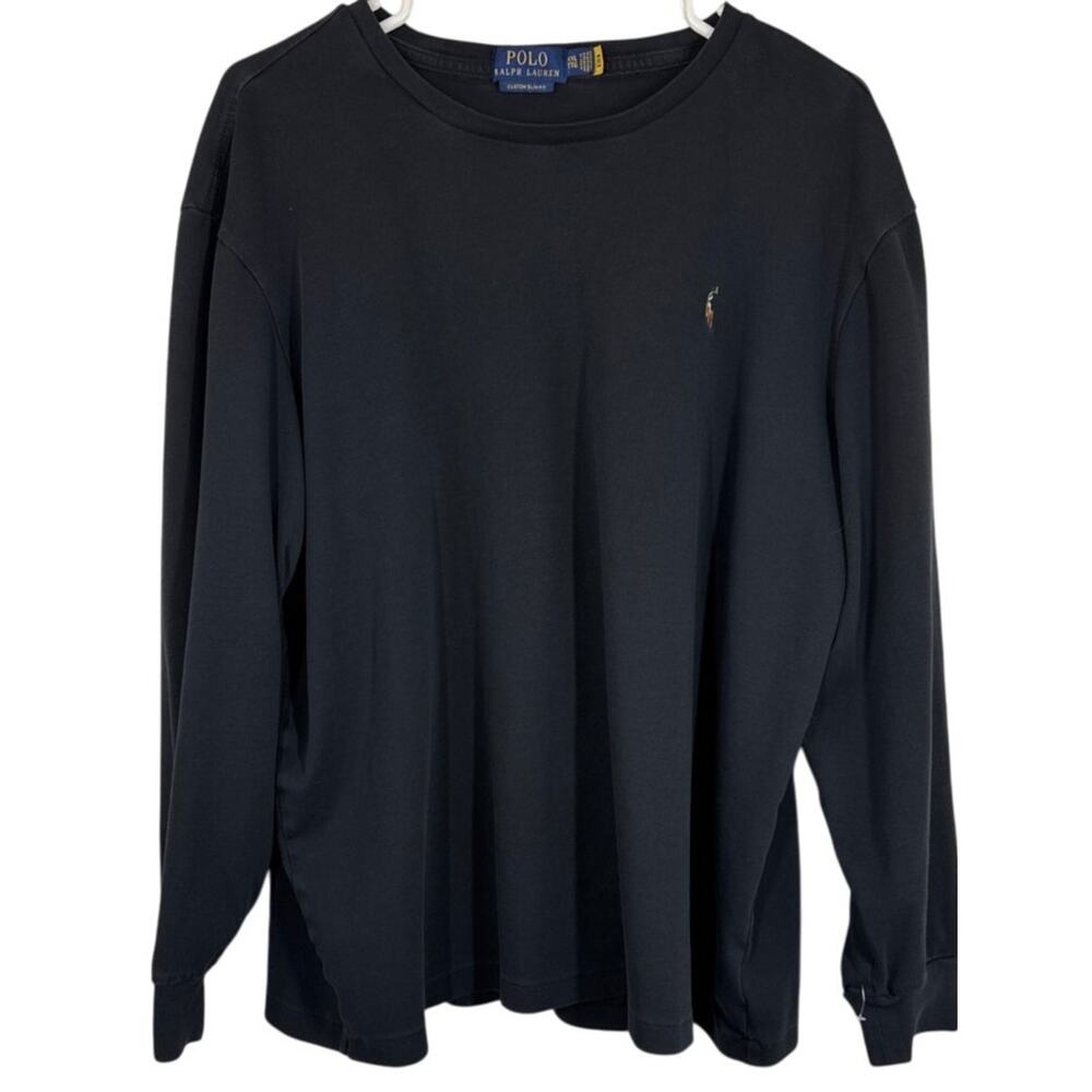 Polo Ralph Lauren Men's Custom Slim Fit Soft Cotton T-Shirt, Black, XXL